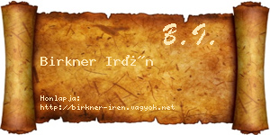 Birkner Irén névjegykártya